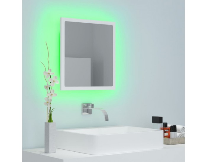 Sonata H LED огледало за баня, бяло, 40x8,5x37 см, акрил