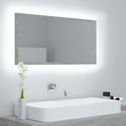 Sonata H LED огледало за баня, бетонно сиво, 90x8,5x37 см, акрил - Баня