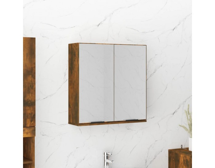 Sonata H Шкаф за баня с огледало, опушен дъб, 64x20x67 см