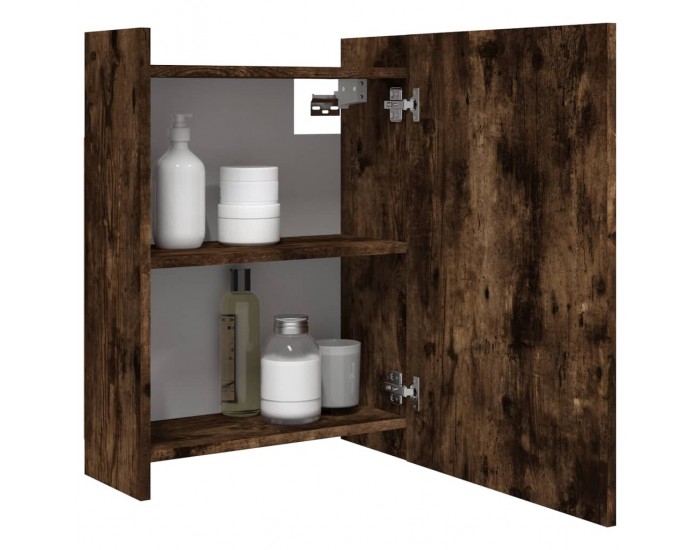 Sonata H Огледален шкаф баня опушен дъб 62,5x20,5x64 см инженерно дърво