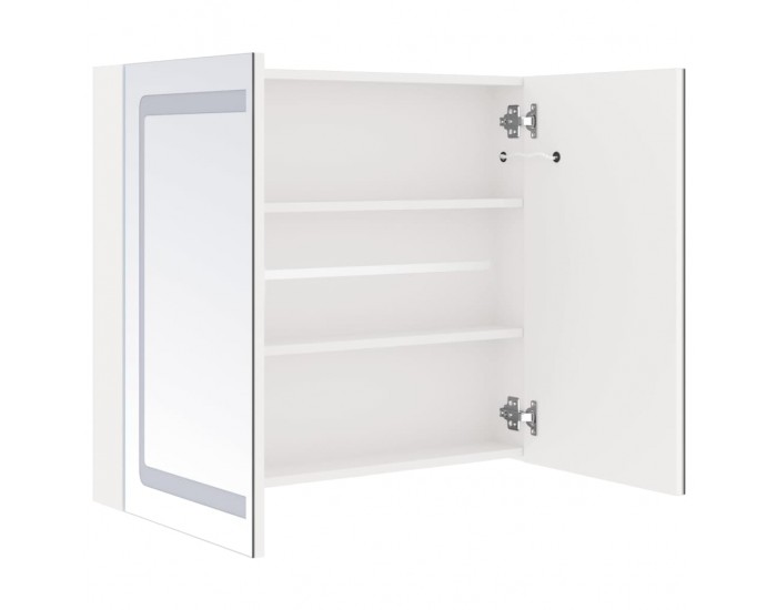 Sonata H LED шкаф с огледало за баня, сияйно бяло, 80x12x68 см