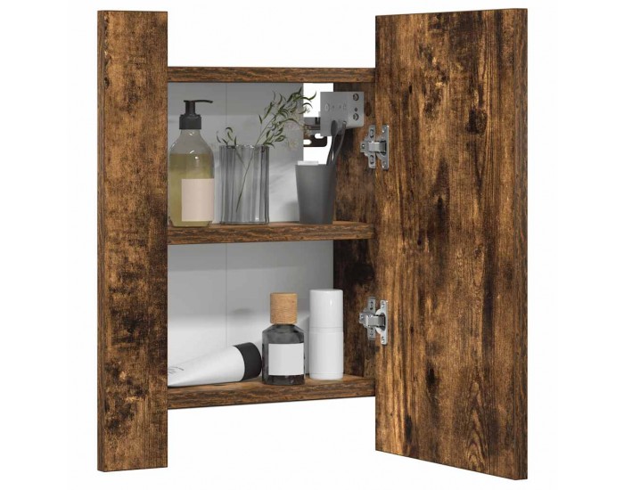 Sonata H LED шкаф за баня огледало опушен дъб 40x12x45см инженерно дърво