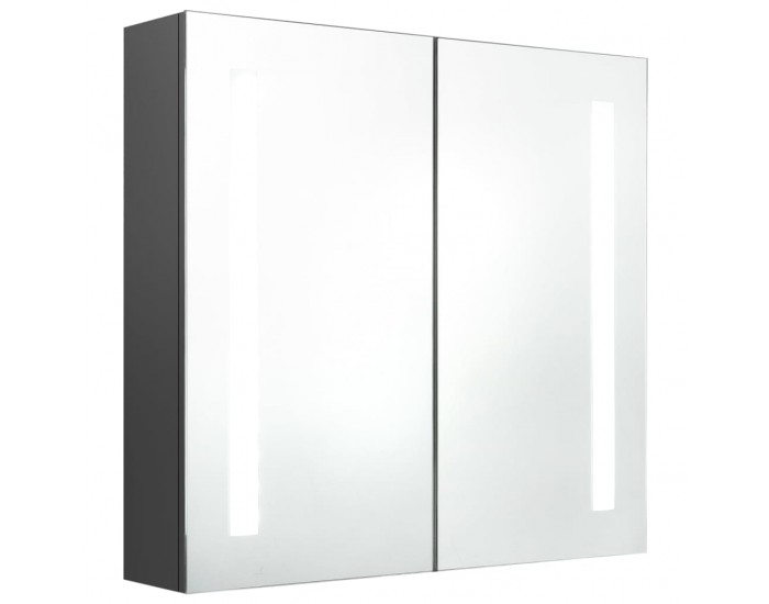 Sonata H LED шкаф с огледало за баня, сив, 62x14x60 см