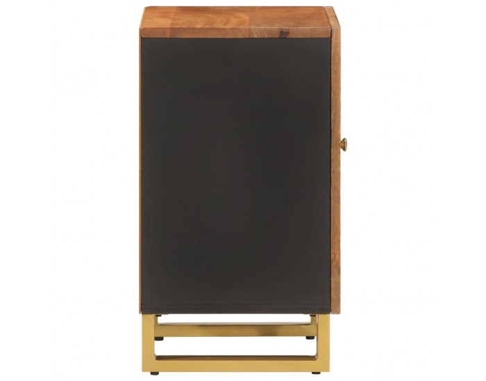 Sonata H Шкаф за баня, кафяво и черно, 38x33,5x58 см, манго масив