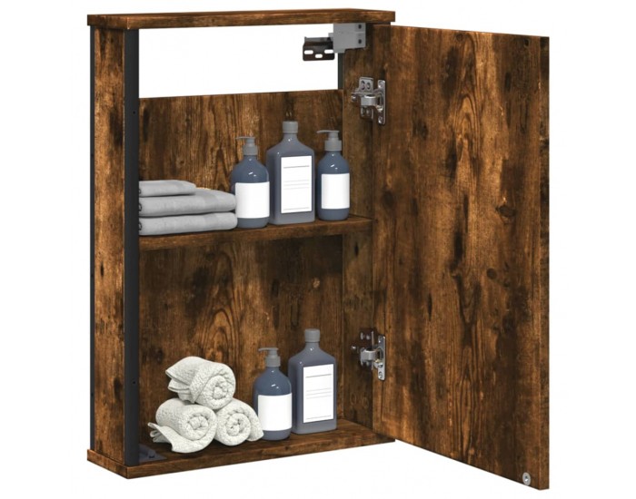 Sonata H Огледален шкаф за баня опушен дъб 42x12x60 см инженерно дърво