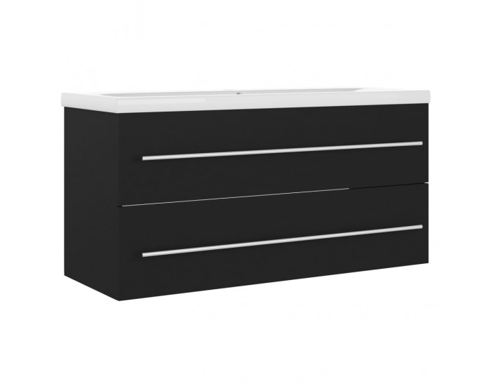 Sonata H Шкаф за баня с вградена мивка, черен, инженерно дърво