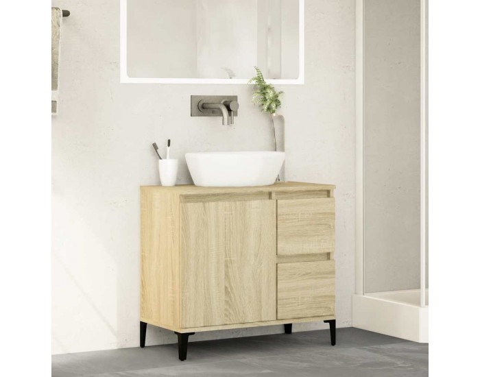 Sonata H Шкаф за баня, сонома дъб, 65x33x60 см, инженерно дърво