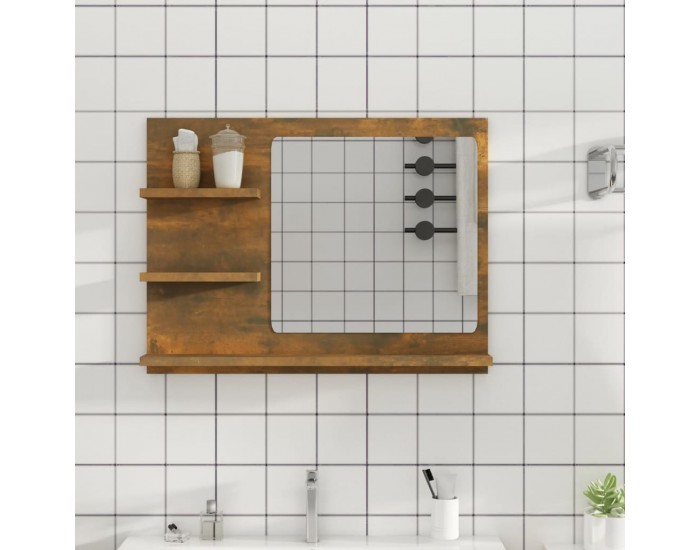Sonata H Огледало за баня, опушен дъб, 60x10,5x45 см, инженерно дърво