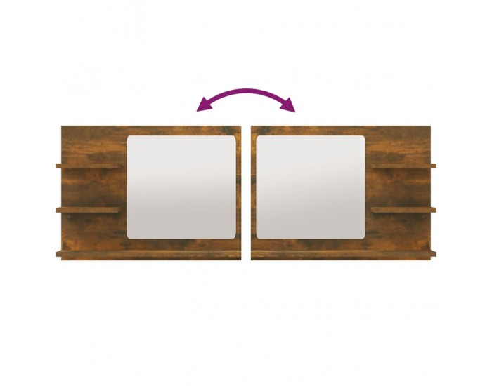 Sonata H Огледало за баня, опушен дъб, 60x10,5x45 см, инженерно дърво