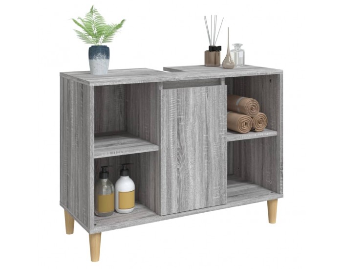 Sonata H Шкаф за мивка, сив сонома, 80x33x60 см, инженерно дърво