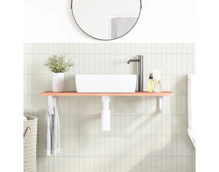 Sonata H Стенен рафт за мивка, стомана и масивно дърво дъб