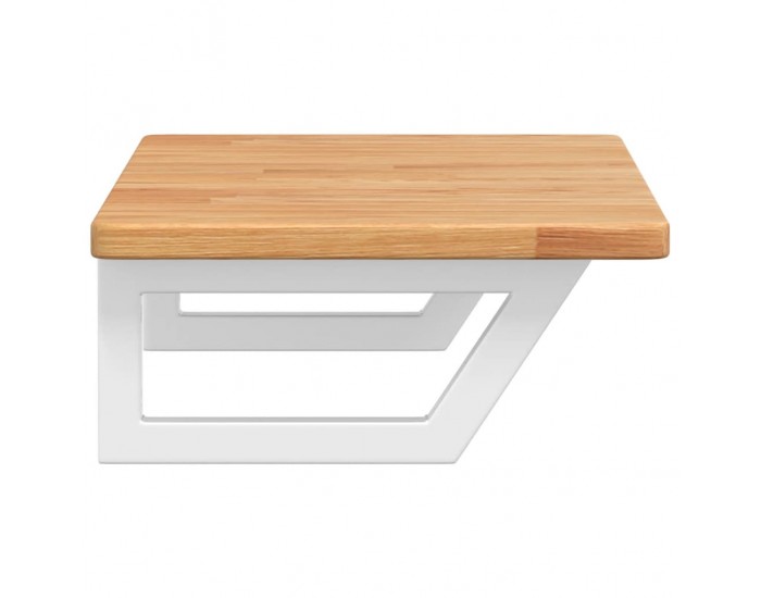 Sonata H Стенен рафт за мивка, стомана и масивно дърво дъб