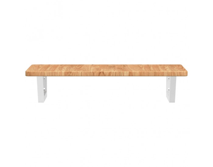 Sonata H Стенен рафт за мивка, стомана и масивно дърво дъб