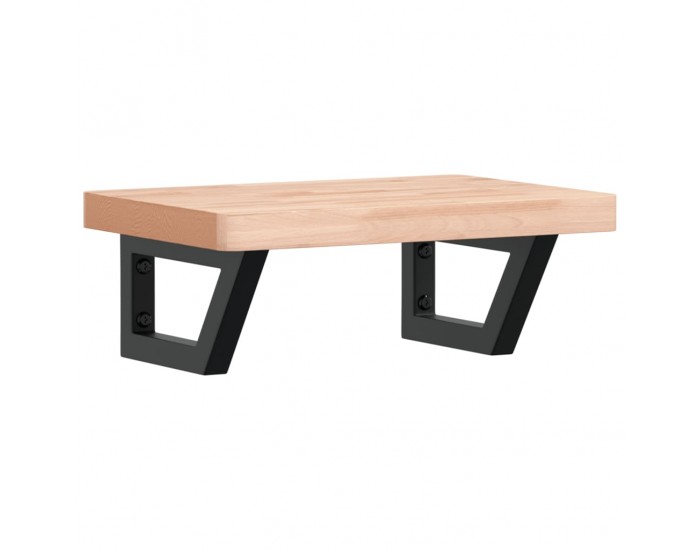 Sonata H Стенен рафт за мивка, стомана и масивно дърво бук