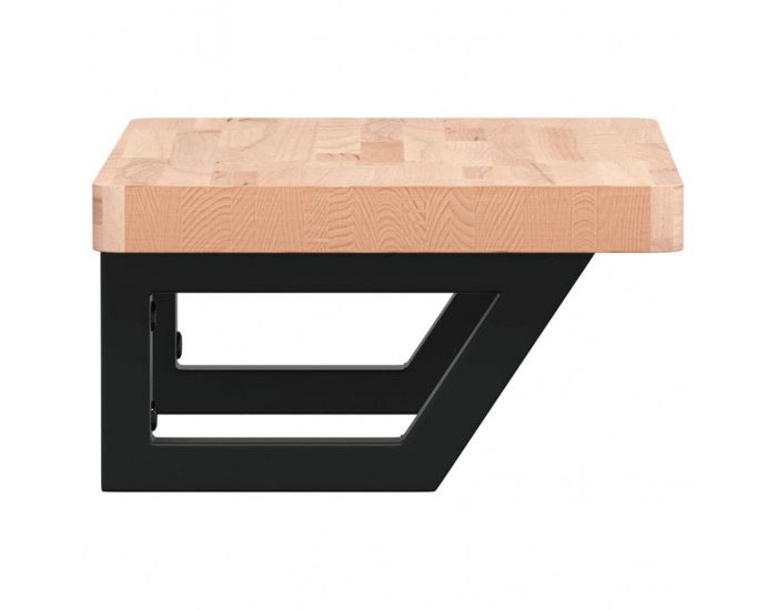 Sonata H Стенен рафт за мивка, стомана и масивно дърво бук