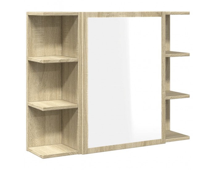 Sonata H Шкаф за баня огледало дъб сонома 80x20,5x64 см инженерно дърво