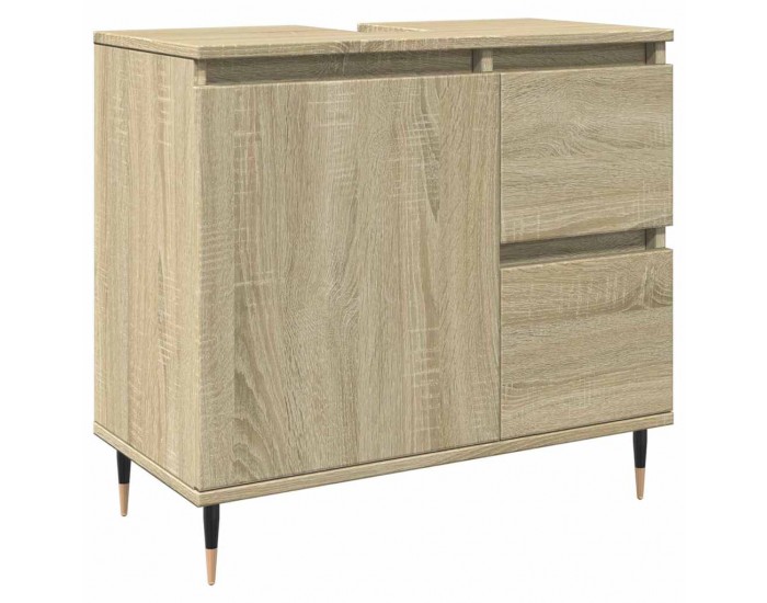 Sonata H Шкаф за мивка за баня, сонома дъб, 65x33x60 см, инженерно дърво