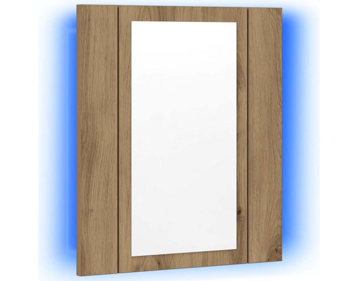 Sonata H LED шкаф за баня с огледало, дъб артизан, 40x12x45 см