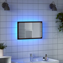 Sonata H LED огледало за баня, кафяв дъб, 60x8,5x38 см, инженерно дърво - Шкафове за баня