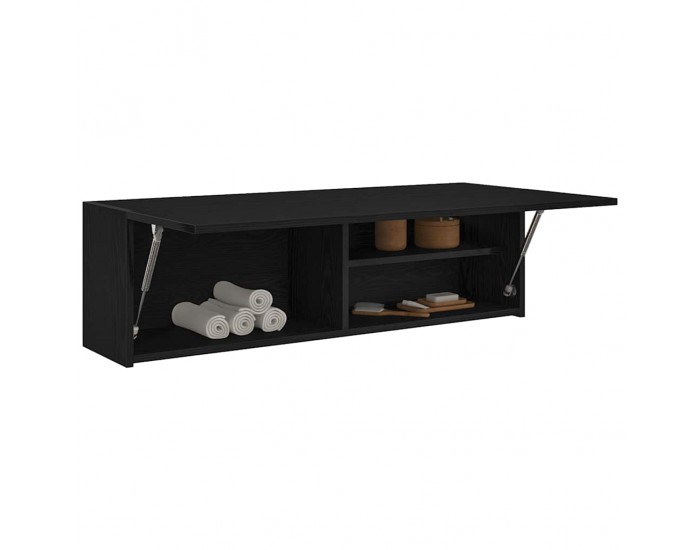 Sonata H Стенен шкаф за баня, черни, 100x25x30 см, инженерно дърво