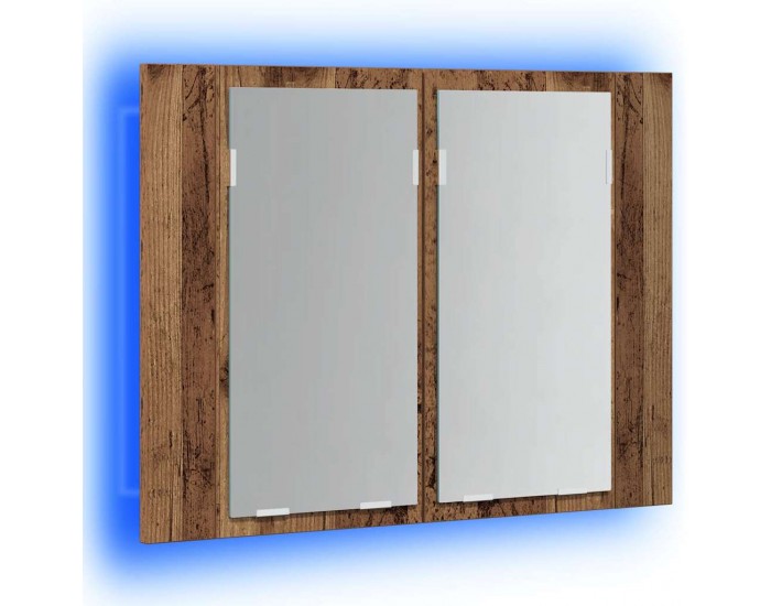 Sonata H LED огледален шкаф, старо дърво, 60x12x45 см, инженерно дърво