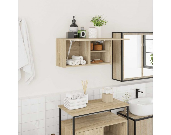 Sonata H Стенен шкаф за баня, дъб сонома, 60x25x30 см, инженерно дърво
