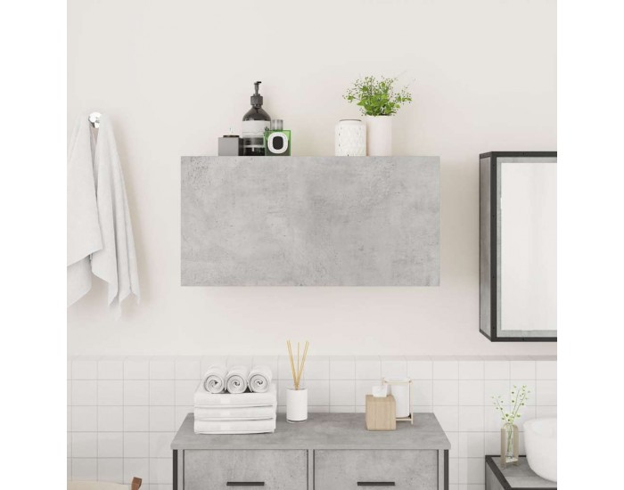 Sonata H Стенен шкаф за баня, бетонно сив, 80x25x40 см, инженерно дърво