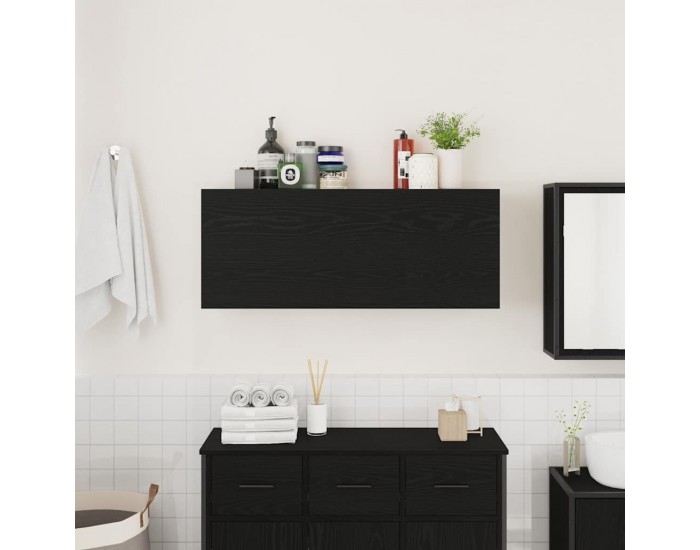 Sonata H Стенен шкаф за баня, черни, 100x25x40 см, инженерно дърво