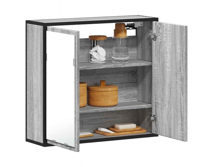 Sonata H Огледален шкаф за баня Сив Сонома Инженерна дървесина