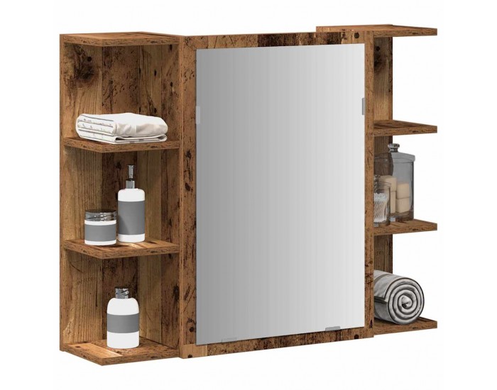 Sonata H Огледален шкаф за баня от старо дърво 80x20,5x64 cm