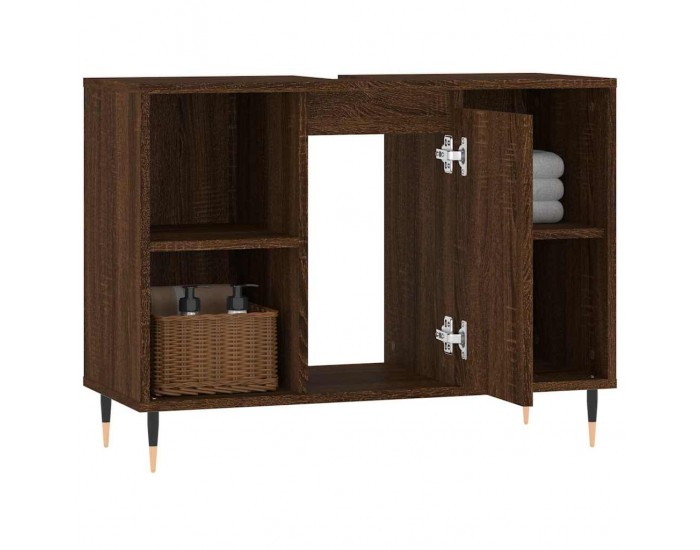 Sonata H Шкаф за баня, кафяв дъб, 80x33x60 см, инженерно дърво