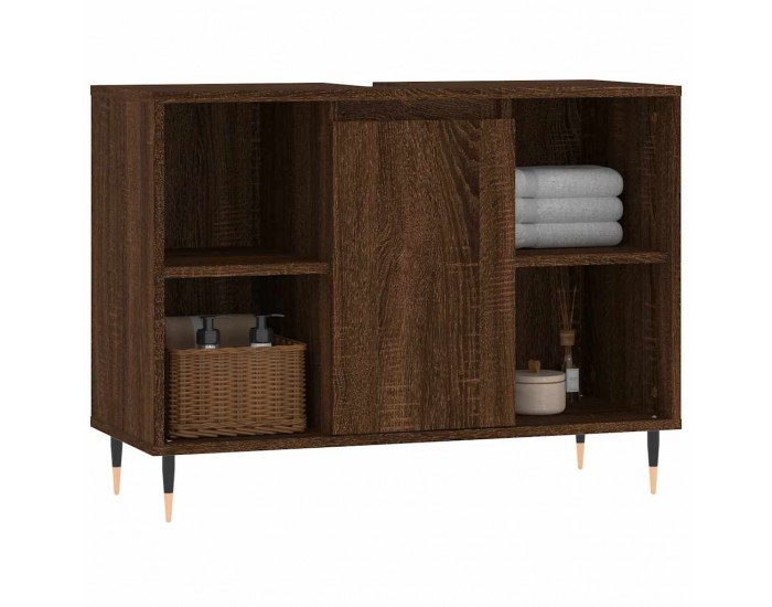 Sonata H Шкаф за баня, кафяв дъб, 80x33x60 см, инженерно дърво