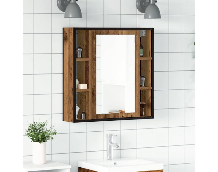 Sonata H Шкаф за баня с огледало, 60x16x60 см, инженерно дърво