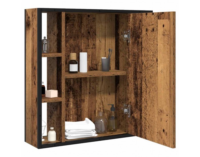 Sonata H Шкаф за баня с огледало, 60x16x60 см, инженерно дърво