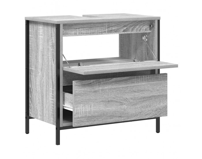 Sonata H Шкаф за баня с чекмеджета сив сонома 60x34,5x60 cm