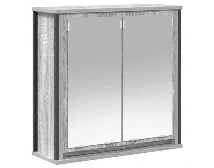 Sonata H Стенен шкаф за баня с огледало сив сонома 60x21x60 cm