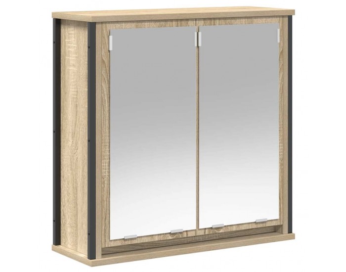 Sonata H Стенен шкаф за баня с огледало дъб сонома 60x21x60 cm