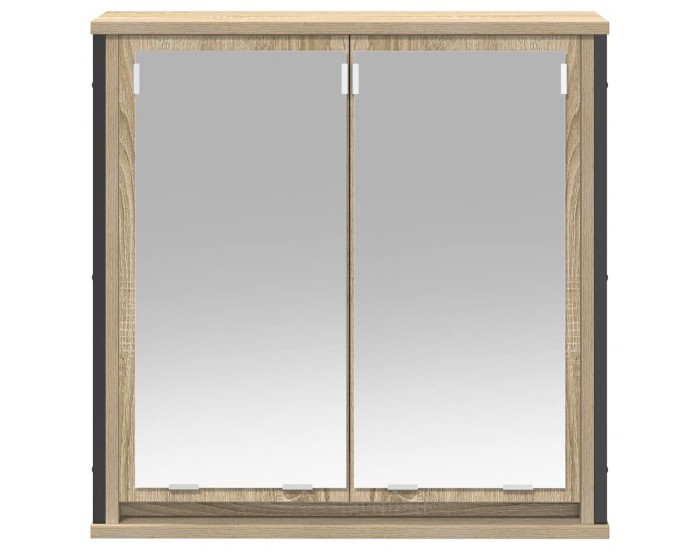 Sonata H Стенен шкаф за баня с огледало дъб сонома 60x21x60 cm