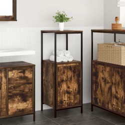 Sonata H Шкаф за баня с рафтове опушен дъб 36x35x95 cm - Шкафове за баня