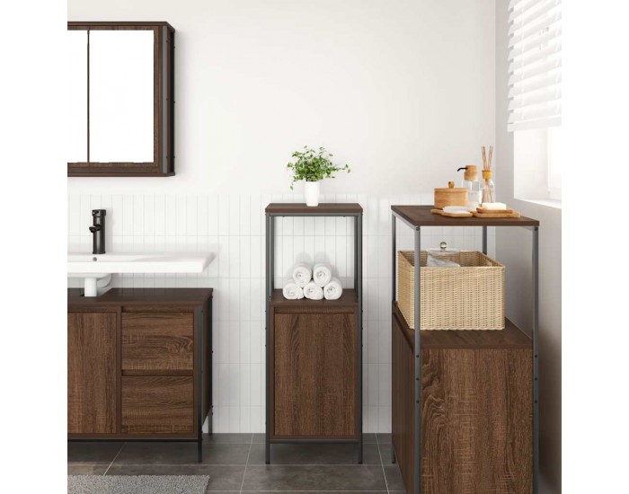 Sonata H Шкаф за баня с рафтове кафяв дъб 36x35x95 cm