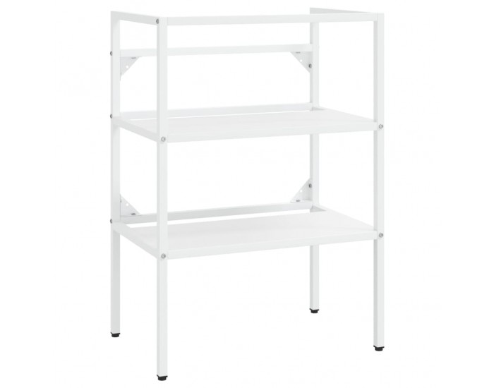 Sonata H Рамка за мивка за баня с вграден умивалник, бяла, желязна