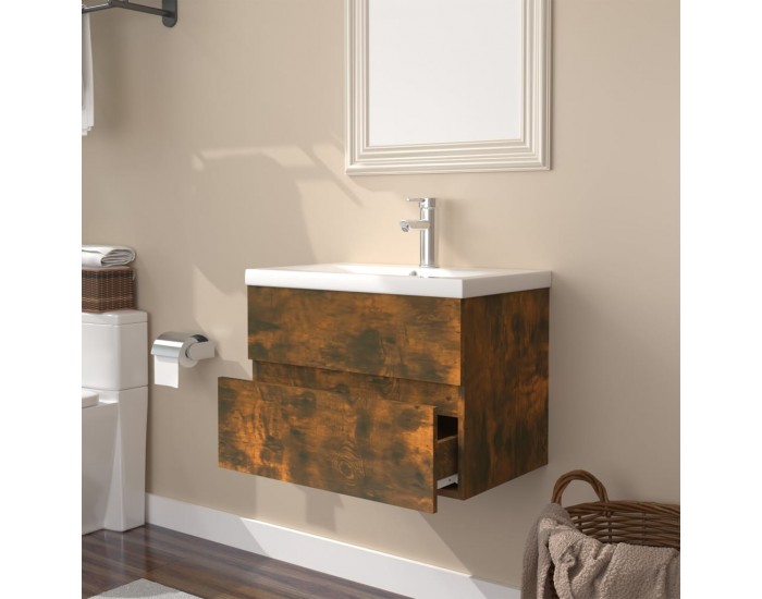 Sonata H Шкаф за мивка с вградена мивка, опушен дъб, инженерно дърво