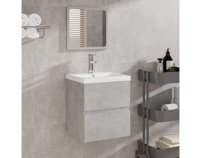 Sonata H Шкаф за баня с мивка и огледало, бетонно сив