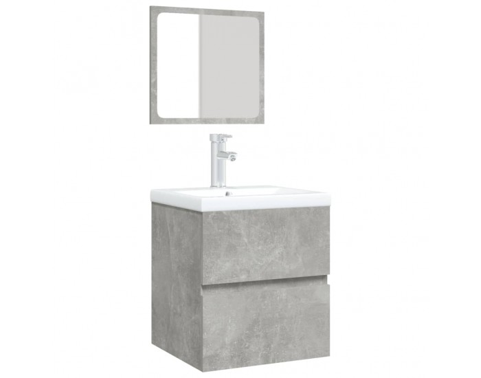 Sonata H Шкаф за баня с мивка и огледало, бетонно сив