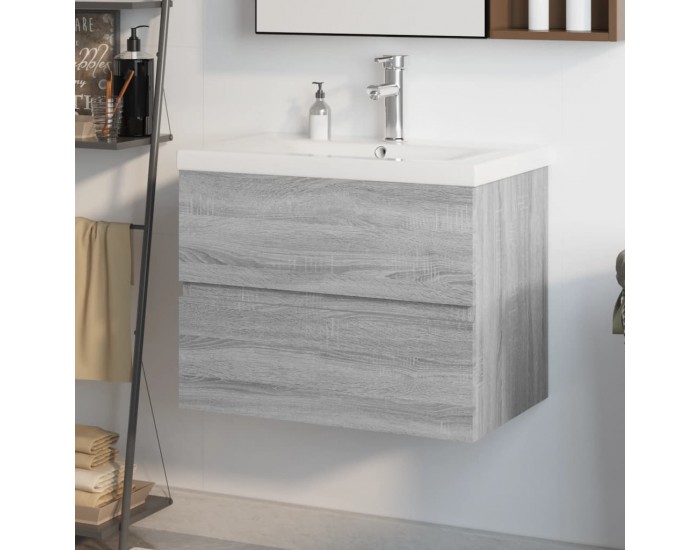 Sonata H Шкаф за мивка с вградена мивка, сив сонома, инженерно дърво