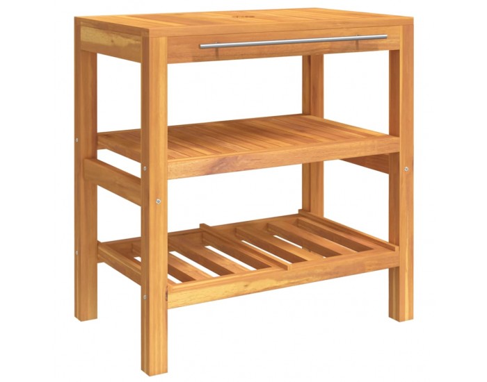 Sonata H Долен шкаф за баня с 2 рафта 74x45x75 см масивно дърво