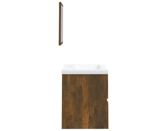 Sonata H Шкаф за баня с мивка и огледало, опушен дъб