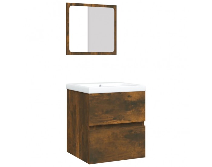Sonata H Шкаф за баня с мивка и огледало, опушен дъб