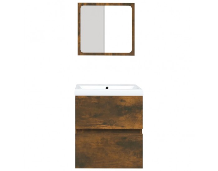 Sonata H Шкаф за баня с мивка и огледало, опушен дъб