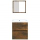 Sonata H Шкаф за баня с мивка и огледало, опушен дъб